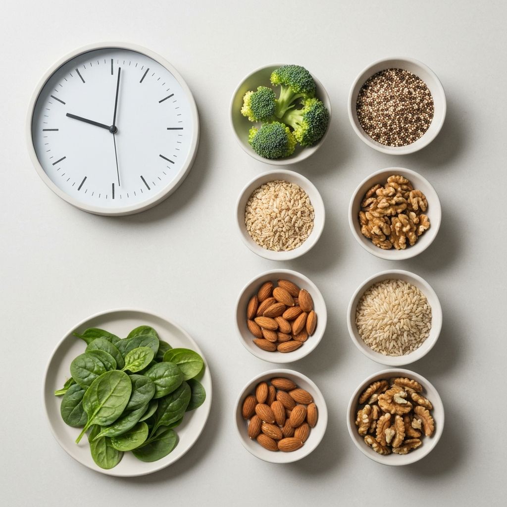 Daily nutrition essentials arranged on table